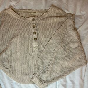 Waffle Sweater Cropped